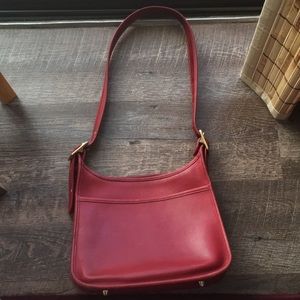 Genuine leather red Coach purse